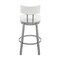 Armen Living Dalza Swivel Counter Stool in Cloud Finish with White Faux Leather 840254333567 - alternate 4